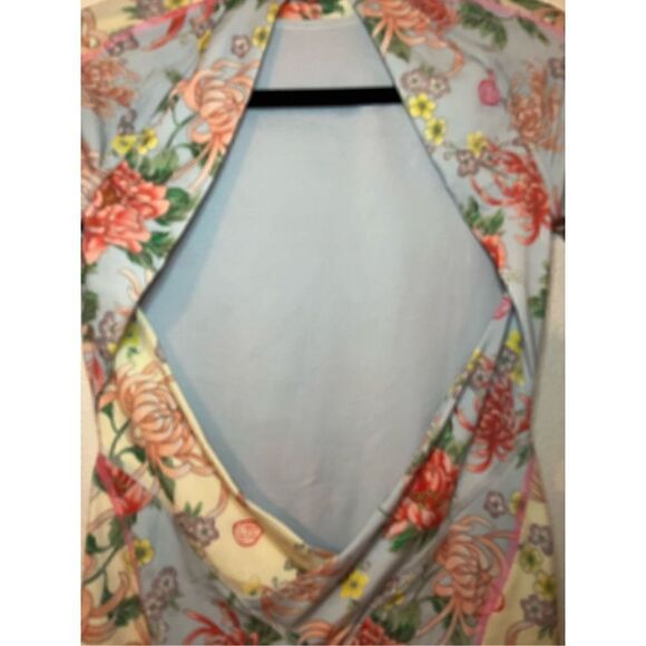 Free People HAH Gloves Off Bodysuit Swimsuit in Kyoto Kimono & French Blue - NWT - Picture 8 of 9